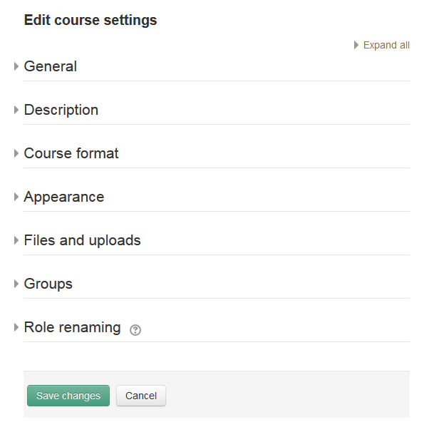 Edit course settings
